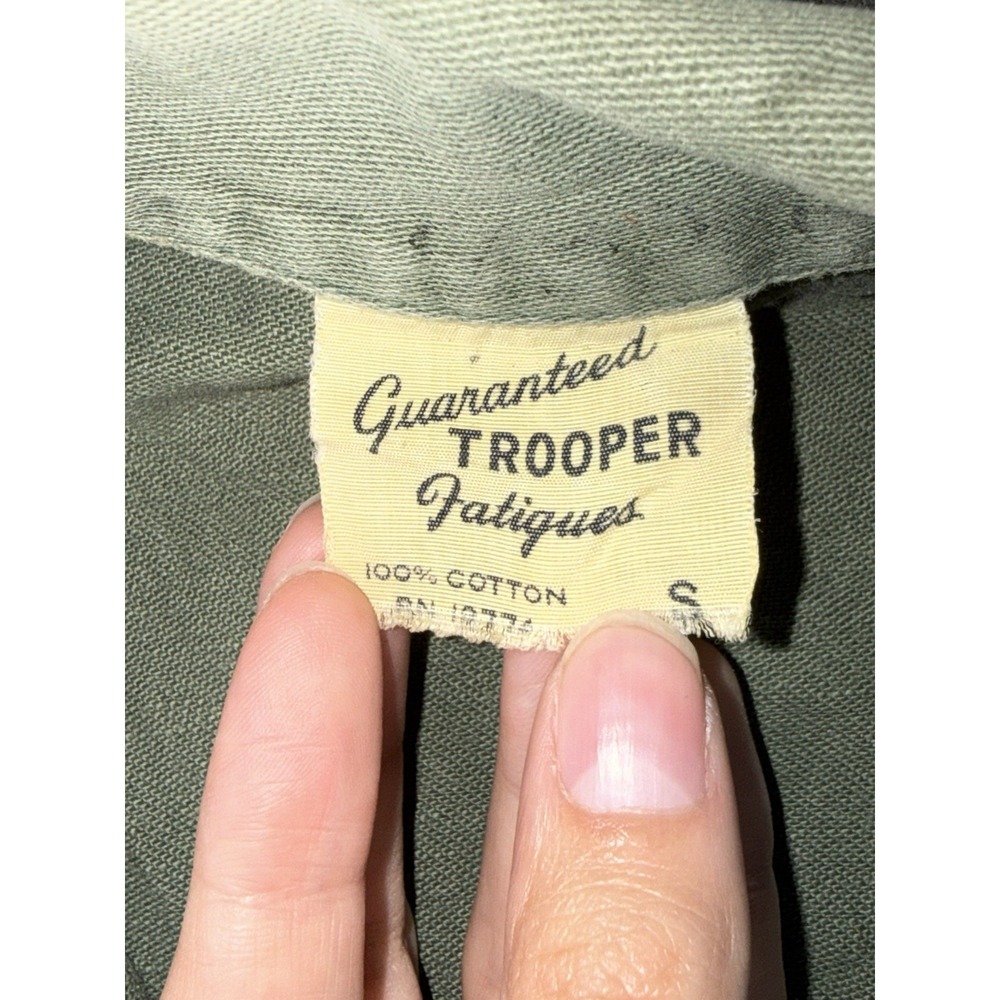 Vintage Military Utility Shirt Cut Sleeves Guaranteed Trooper Fatigues Men’s S - Picture 3 of 9